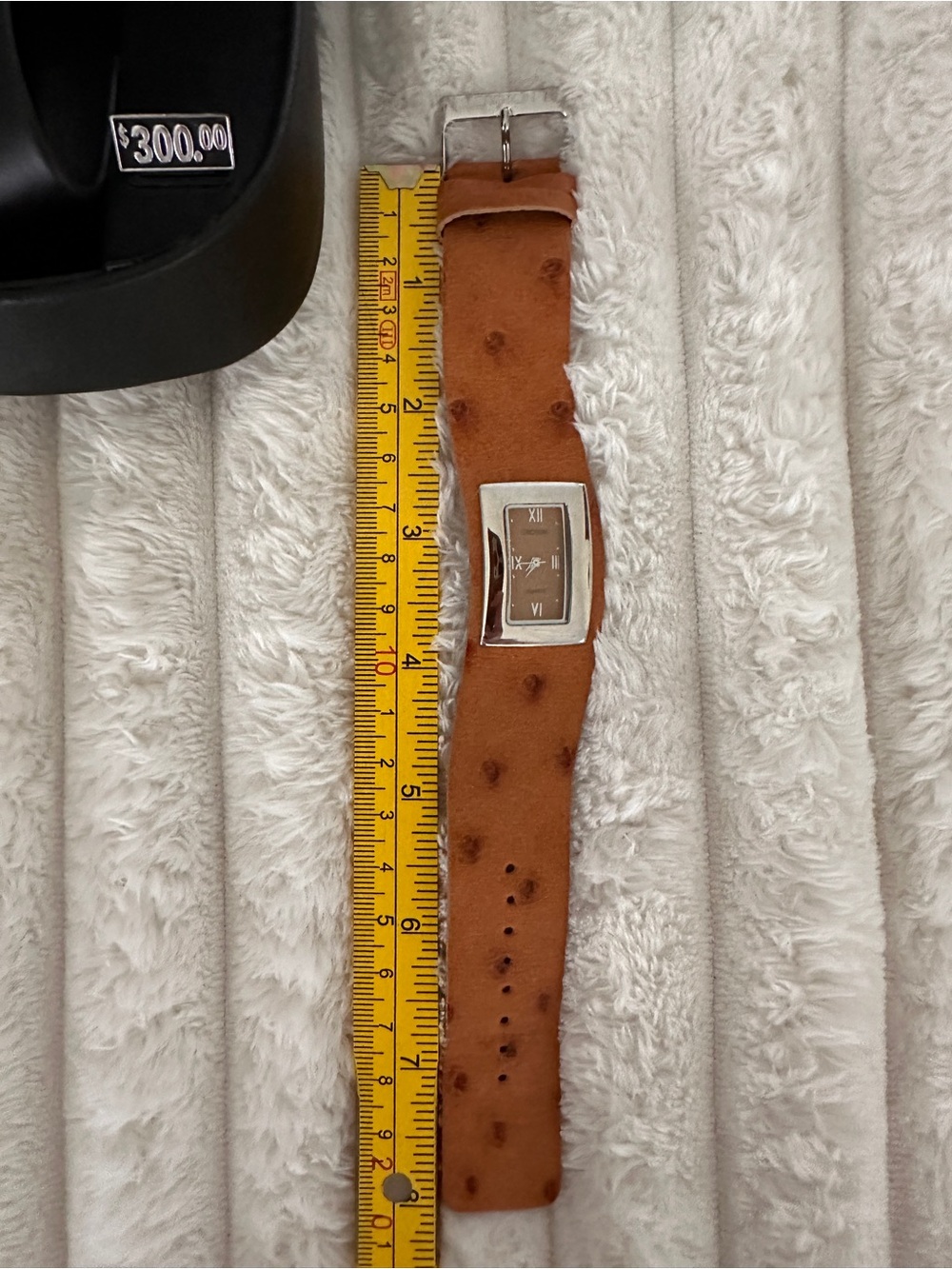 VINTAGE 90s Y2K Croton Ostrich Leather Strap Women's Quartz Watch - Picture 7 of 8